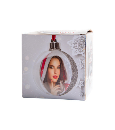 Bola de Natal 7,5cm Prateada personalizável