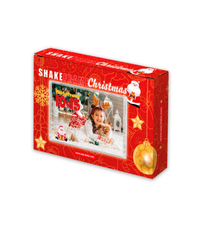 Moldura com neve e Pai Natal personalizável