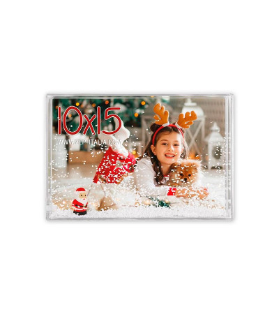 Moldura com neve e Pai Natal personalizável