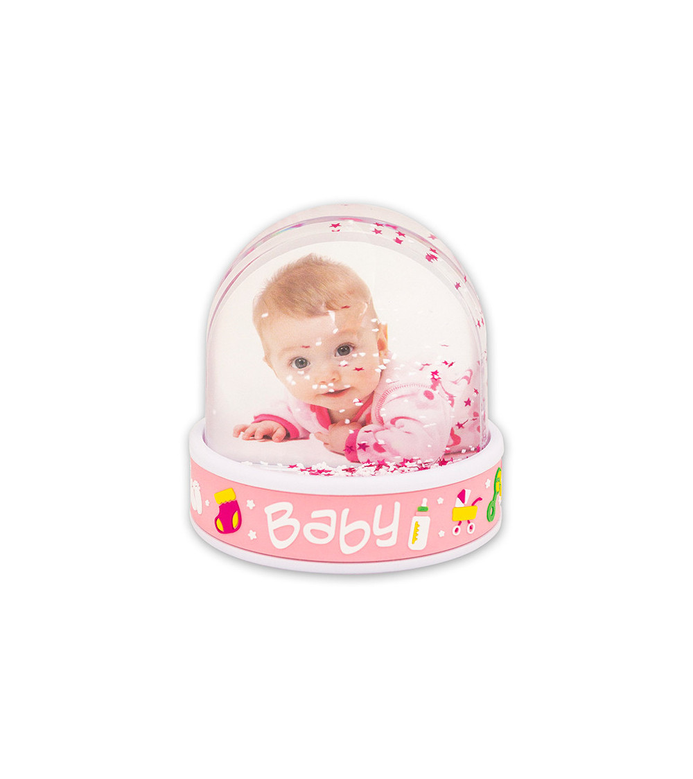 Bola de neve bebé rosa personalizável Bola de neve bebé rosa personalizável