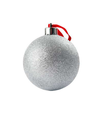 Bola de Natal 10cm Prateada personalizável