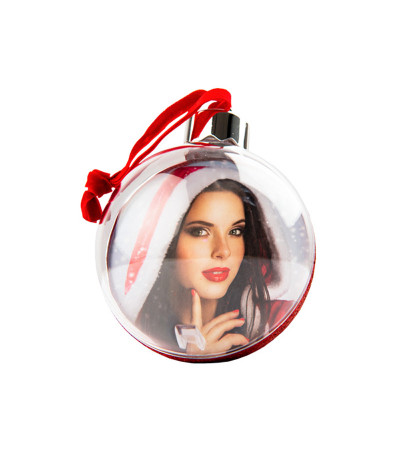 Bola de Natal 10cm Vermelha Personalizável