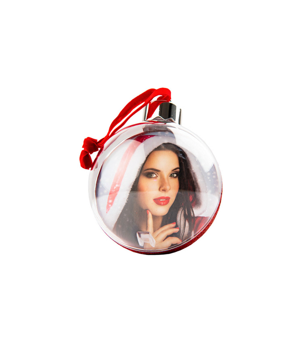 Bola de Natal 10cm Vermelha Personalizável